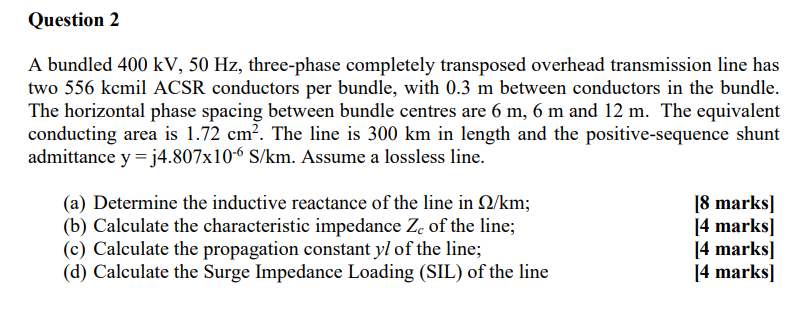 Solved A Bundled Kv Hz Three Phase Completely Chegg