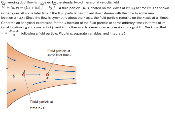 Solved Converging Duct Flow Is Modeled By The Steady Chegg