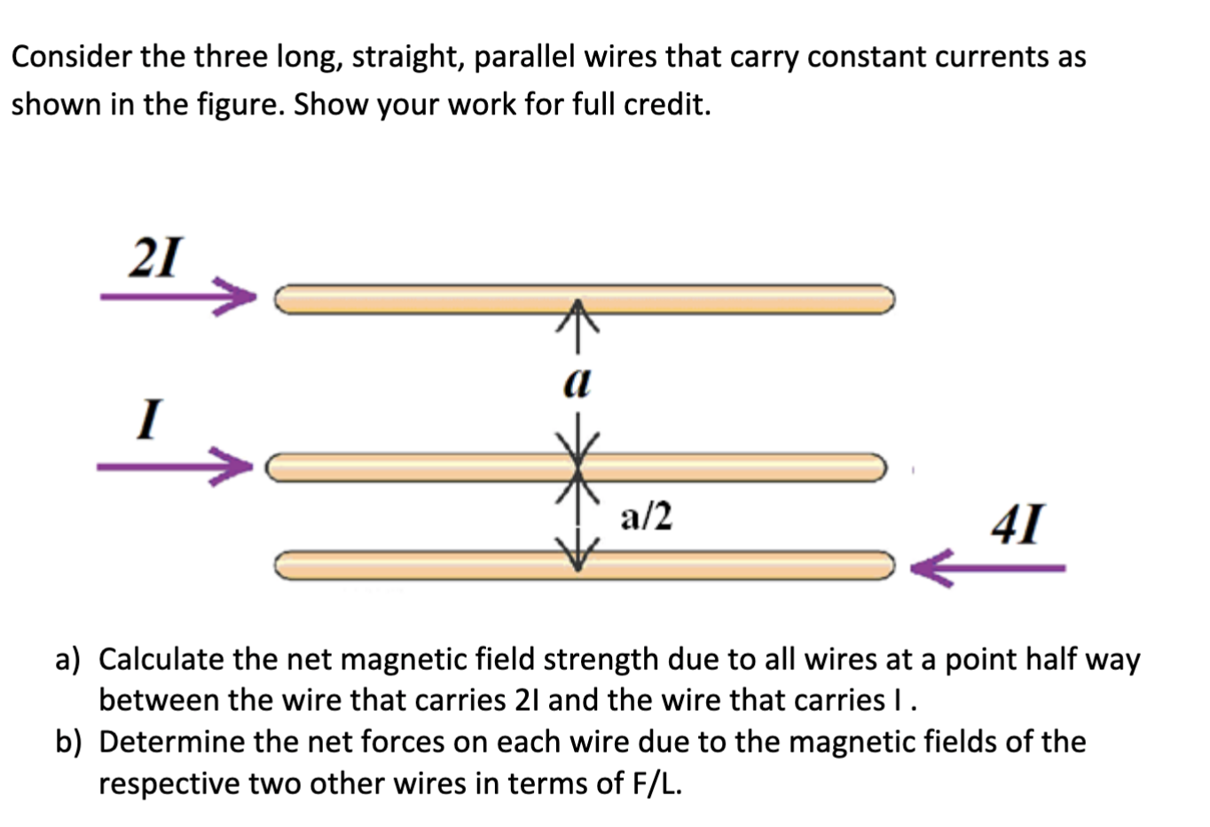 Solved Consider The Three Long Straight Parallel Wires Chegg