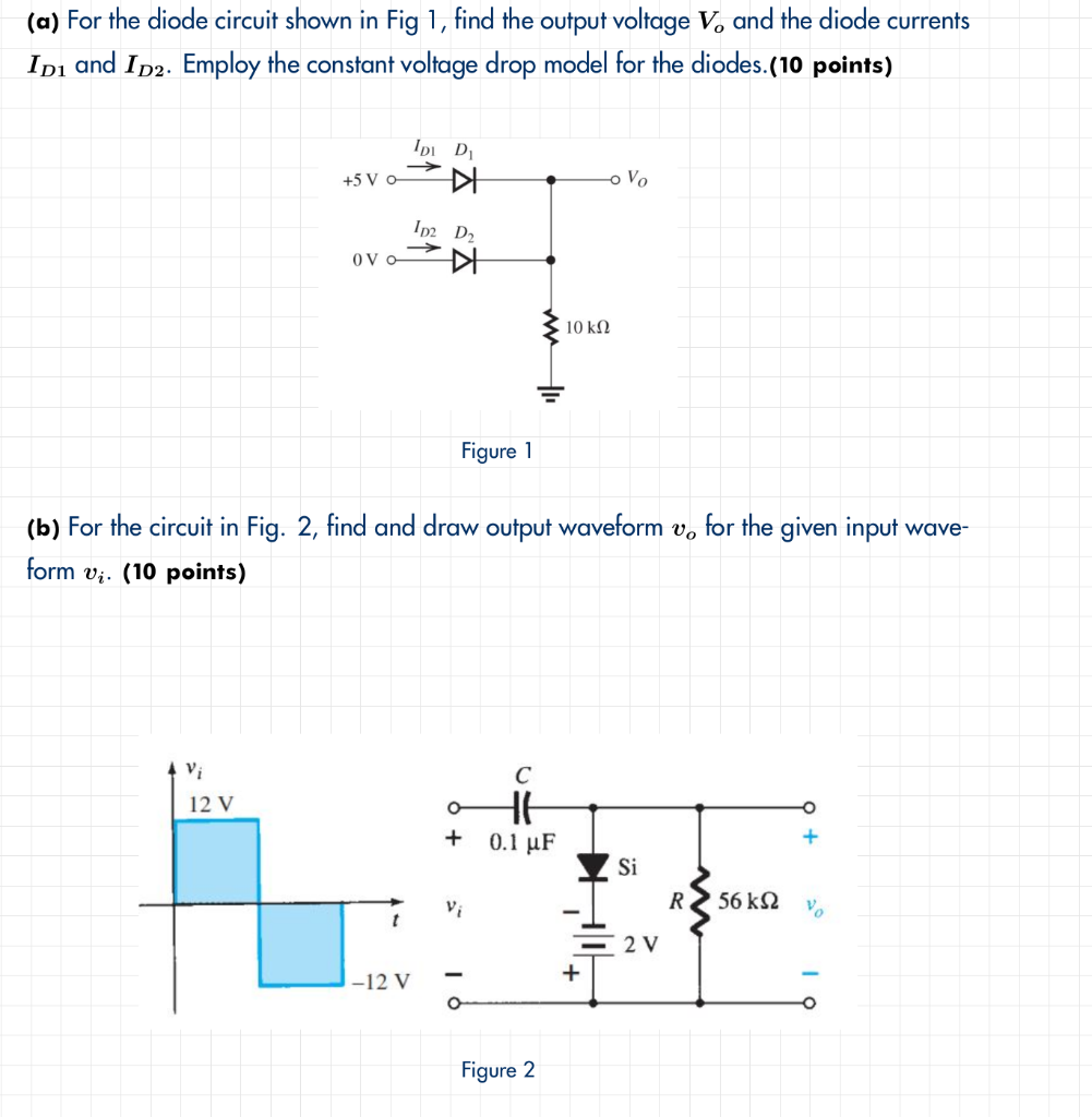 Solved A For The Diode Circuit Shown In Fig 1 Find The Chegg