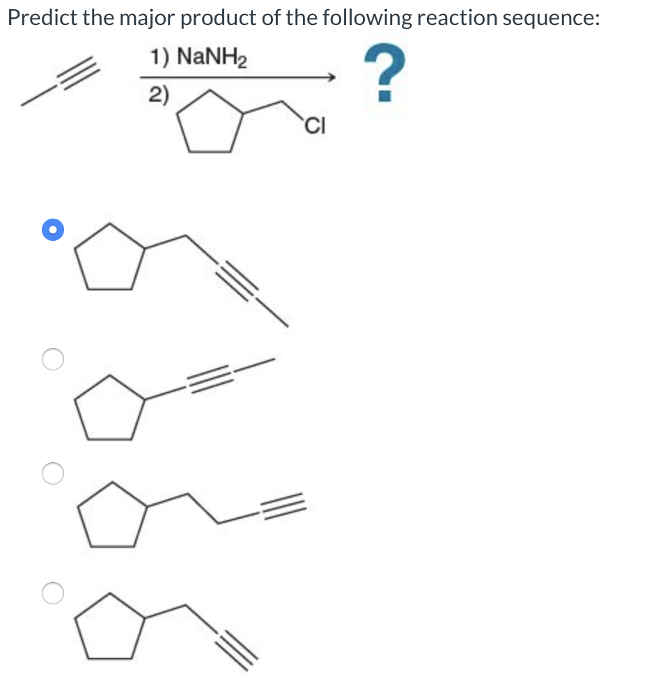 Solved Predict The Major Product Of The Following Reaction Chegg