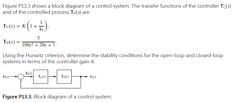 Solved Figure P Shows A Block Diagram Of A Control Chegg