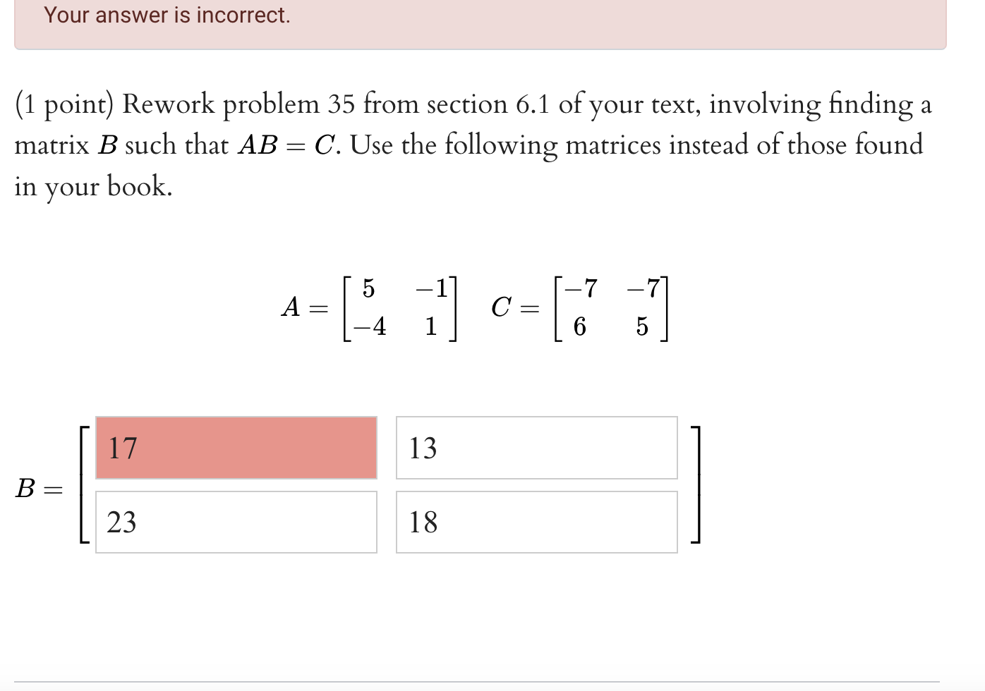 Solved Your Answer Is Incorrect Point Rework Problem Chegg