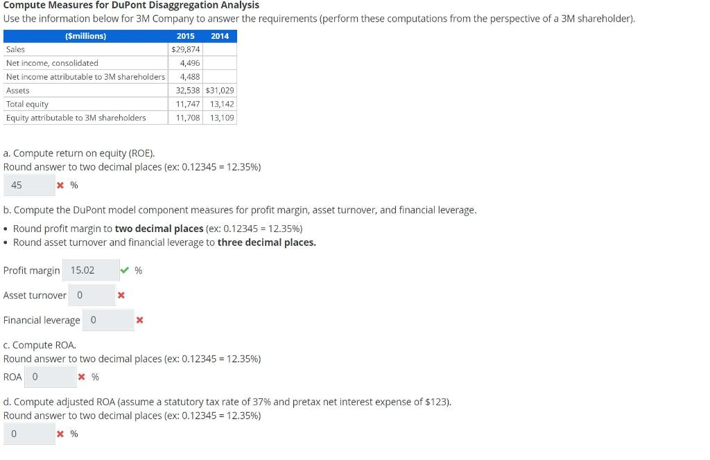 Solved Compute Measures For DuPont Disaggregation Analysis Chegg