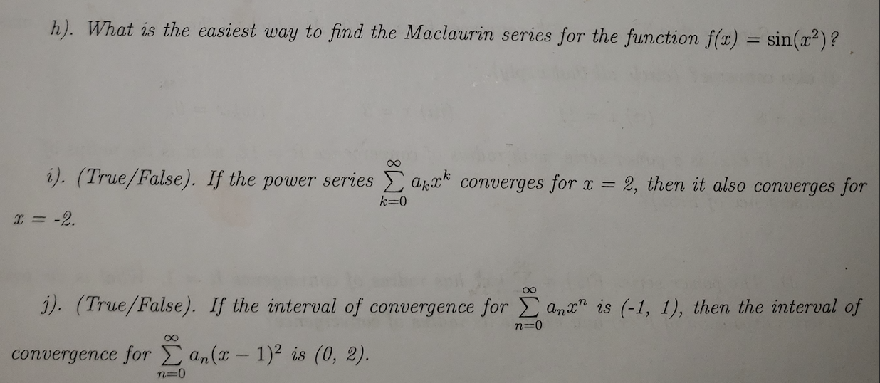 Solved H What Is The Easiest Way To Find The Maclaurin Chegg