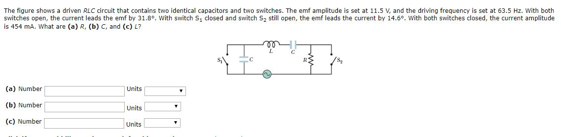 Solved The Figure Shows A Driven Rlc Circuit That Contains Chegg