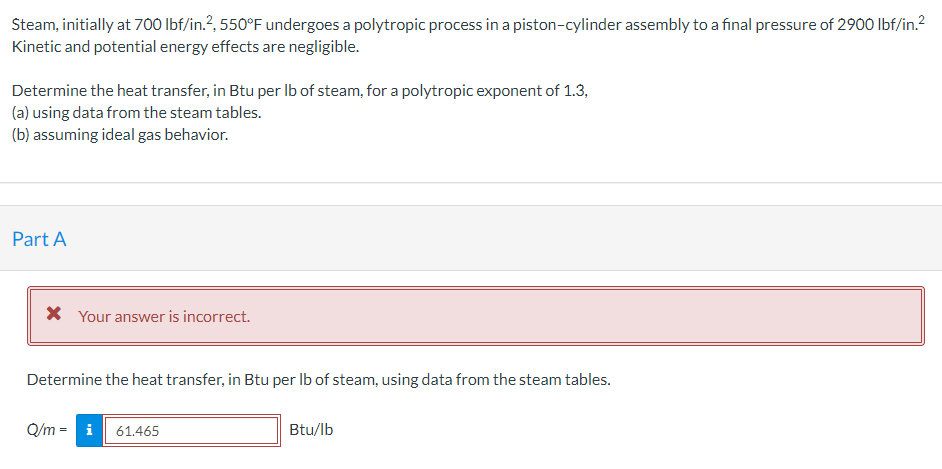 Solved Steam Initially At Lbf In F Undergoes A Chegg