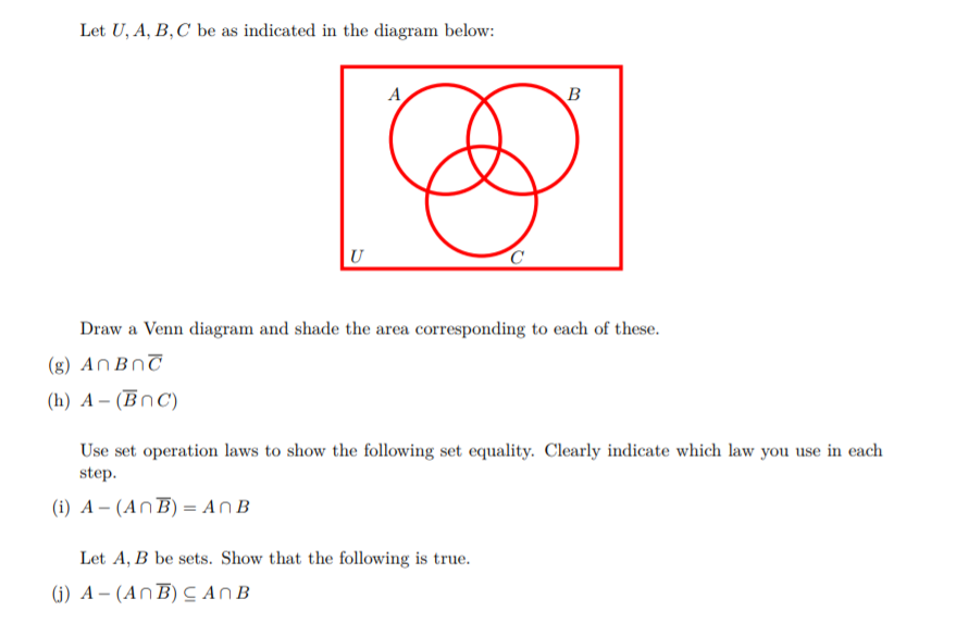 Solved Let U A B C Be As Indicated In The Diagram Below Chegg