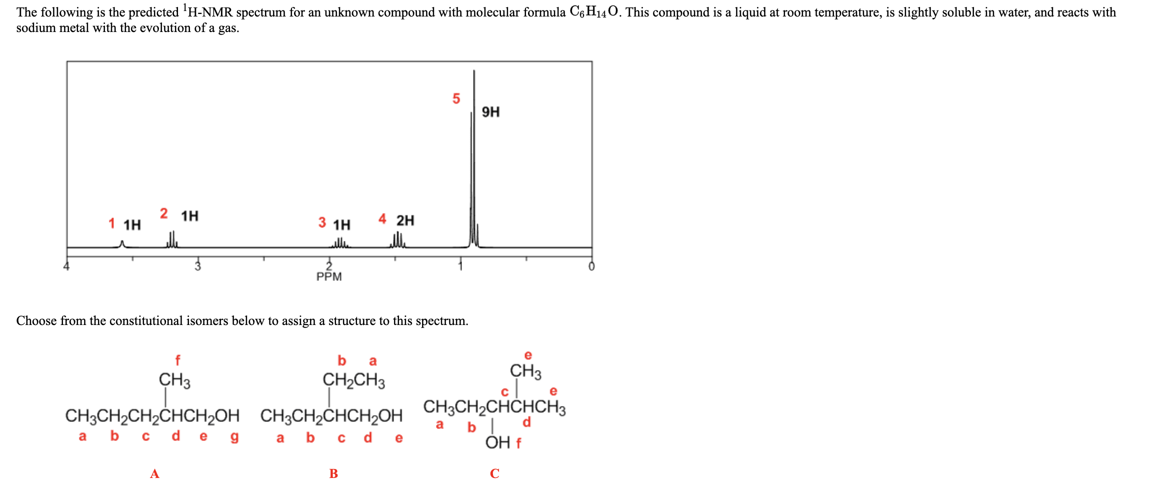 Solved The Following Is The Predicted H Nmr Spectrum For An Chegg