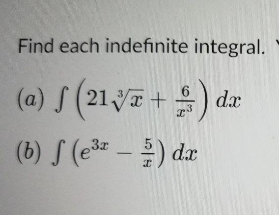 Solved Find Each Indefinite Integral A S Dr Chegg