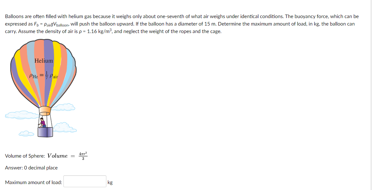 Solved Balloons Are Often Filled With Helium Gas Because It Chegg