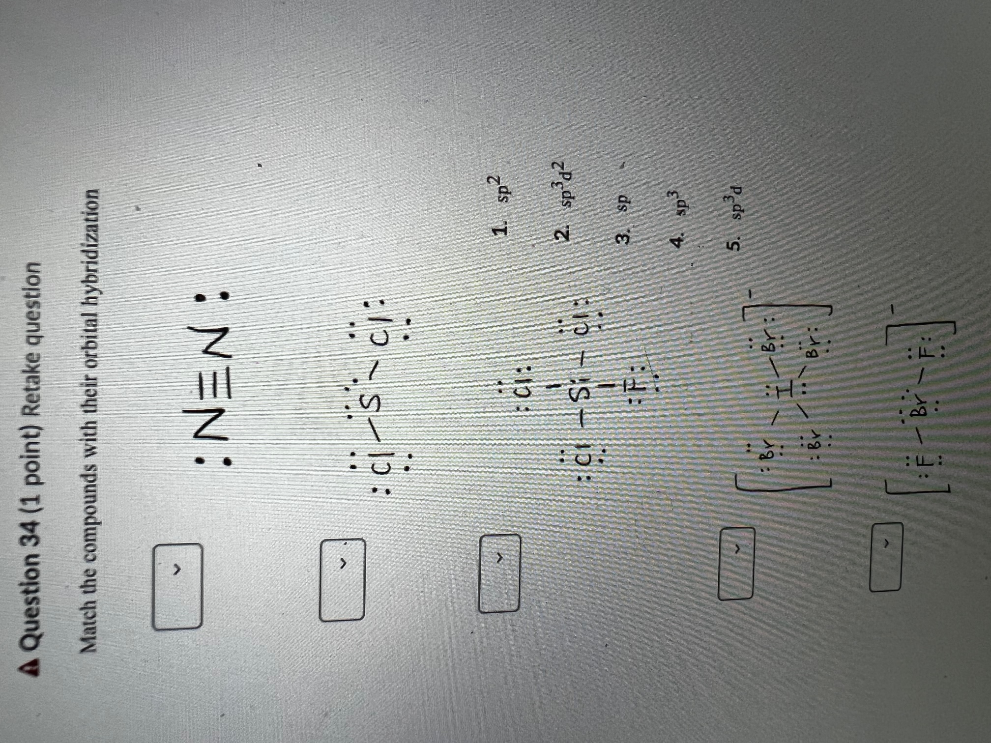 Solved A Question 34 1 Point Retake Question Match The Chegg