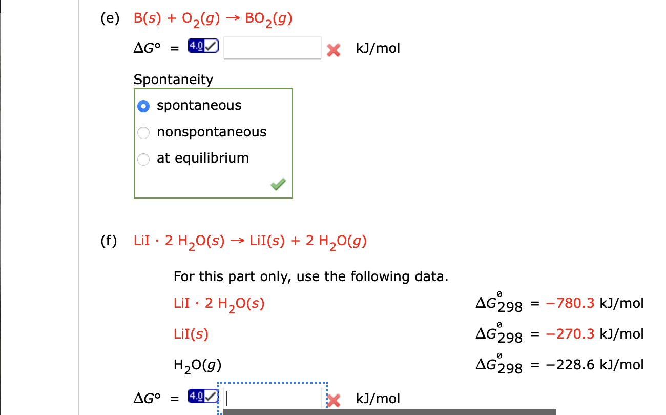 Use The Standard Free Energy Data In The Standard Chegg