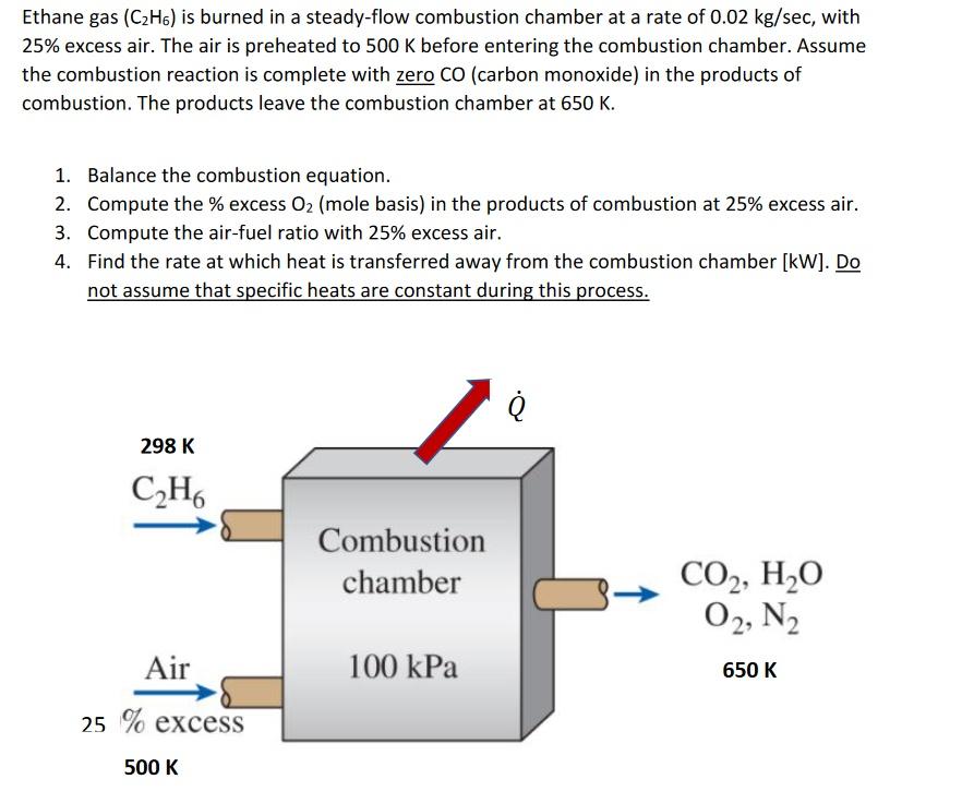 Solved Ethane Gas C H Is Burned In A Steady Flow Chegg