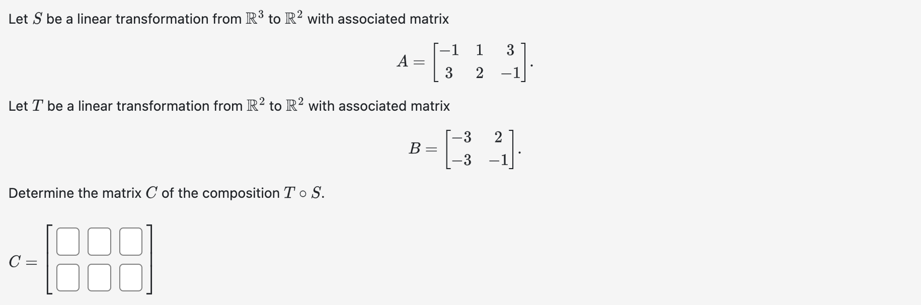 Solved Let S Be A Linear Transformation From R3 To R2 With Chegg