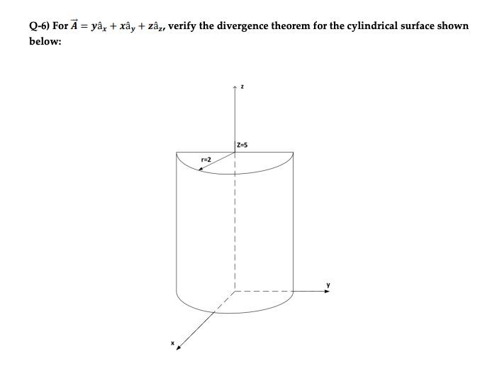 Solved Q 6 For A yâx xây zây verify the divergence Chegg