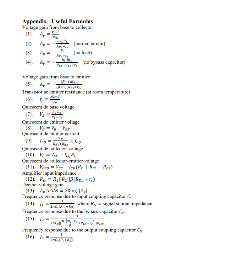 Solved Exercise 4 Common Emitter Transistor Amplifier Chegg