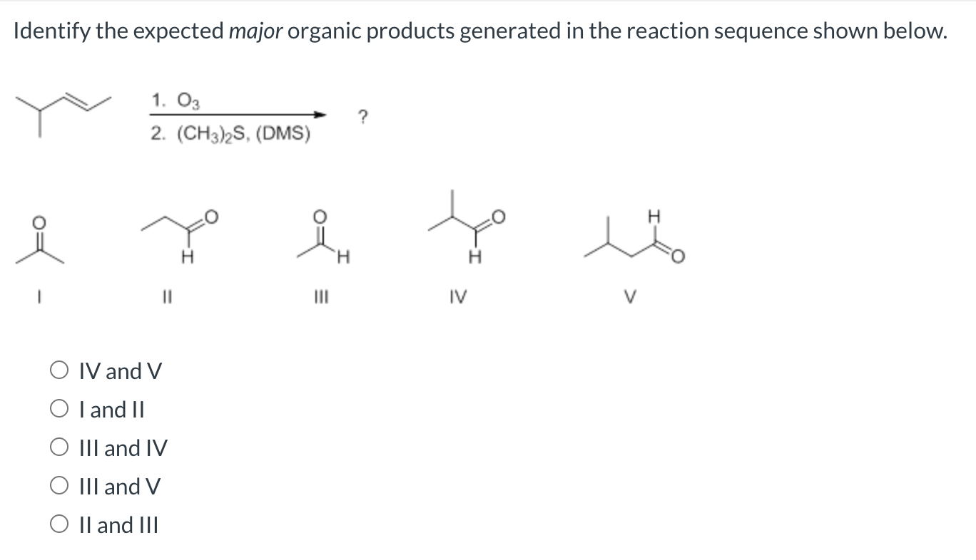 Solved What Is The Expected Major Product For The Following Chegg