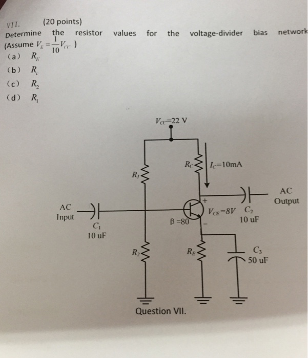Solved Determine The Resistor Values For The Voltagedivi...
