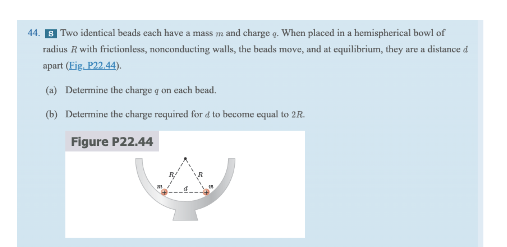 Solved 44 S Two Identical Beads Each Have A Mass M And Chegg