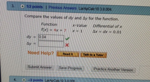 Solved 12 Points Previous Answers LarApCalc 10 3 8 004 Chegg