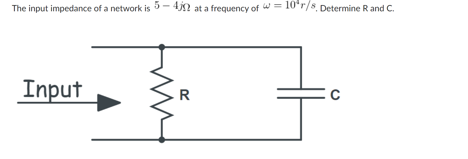 Solved The Input Impedance Of A Network Is J At A Chegg