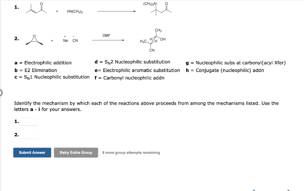 Solved A Electrophilic Addition D Sn Chegg