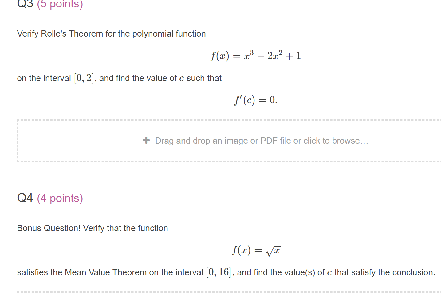 Solved Q Points Verify Rolle S Theorem For The Chegg