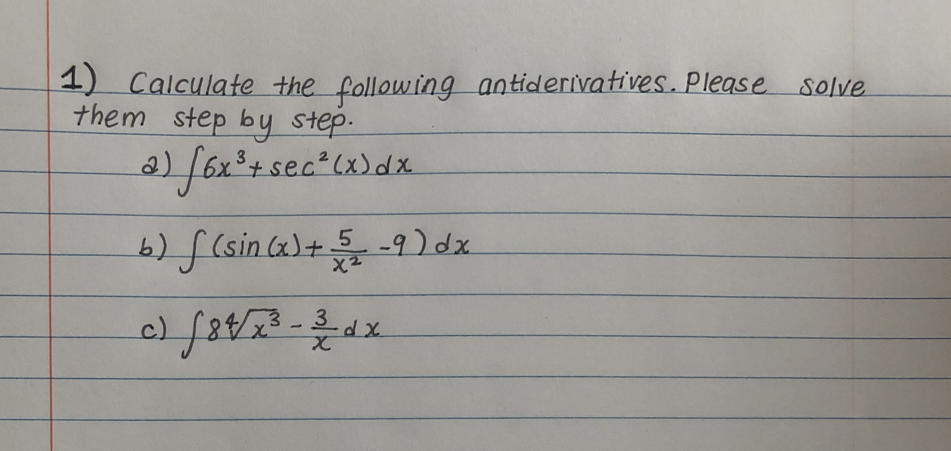 Solved 1 Calculate The Following Antiderivatives Please Chegg