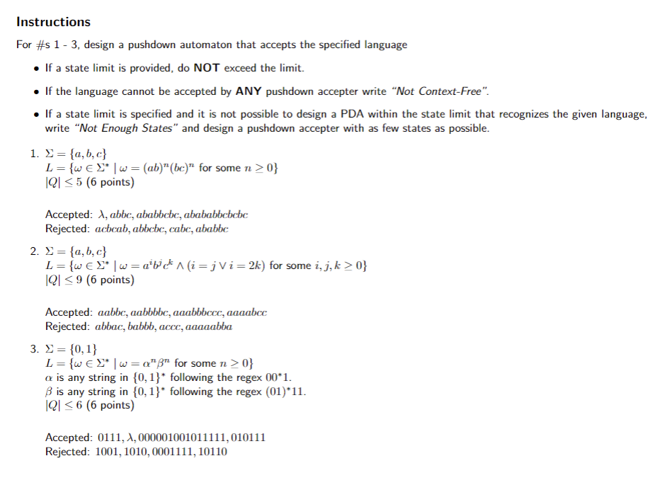 Solved Instructions For S Design A Pushdown Chegg