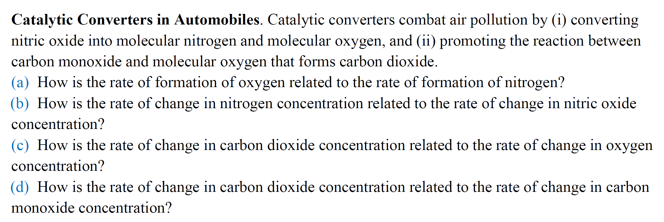 Solved Catalytic Converters In Automobiles Catalytic Chegg