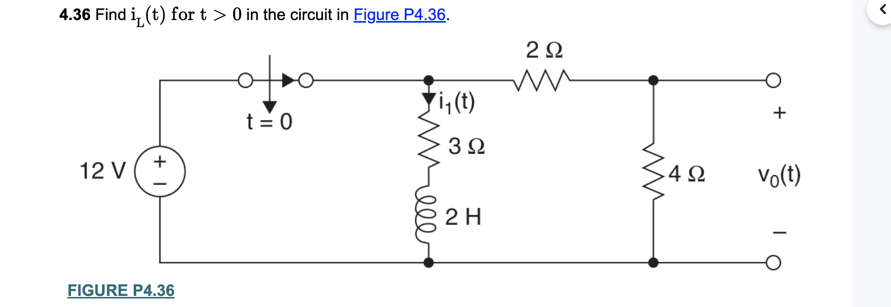 Solved Find Il T For T In The Circuit In Figure Chegg