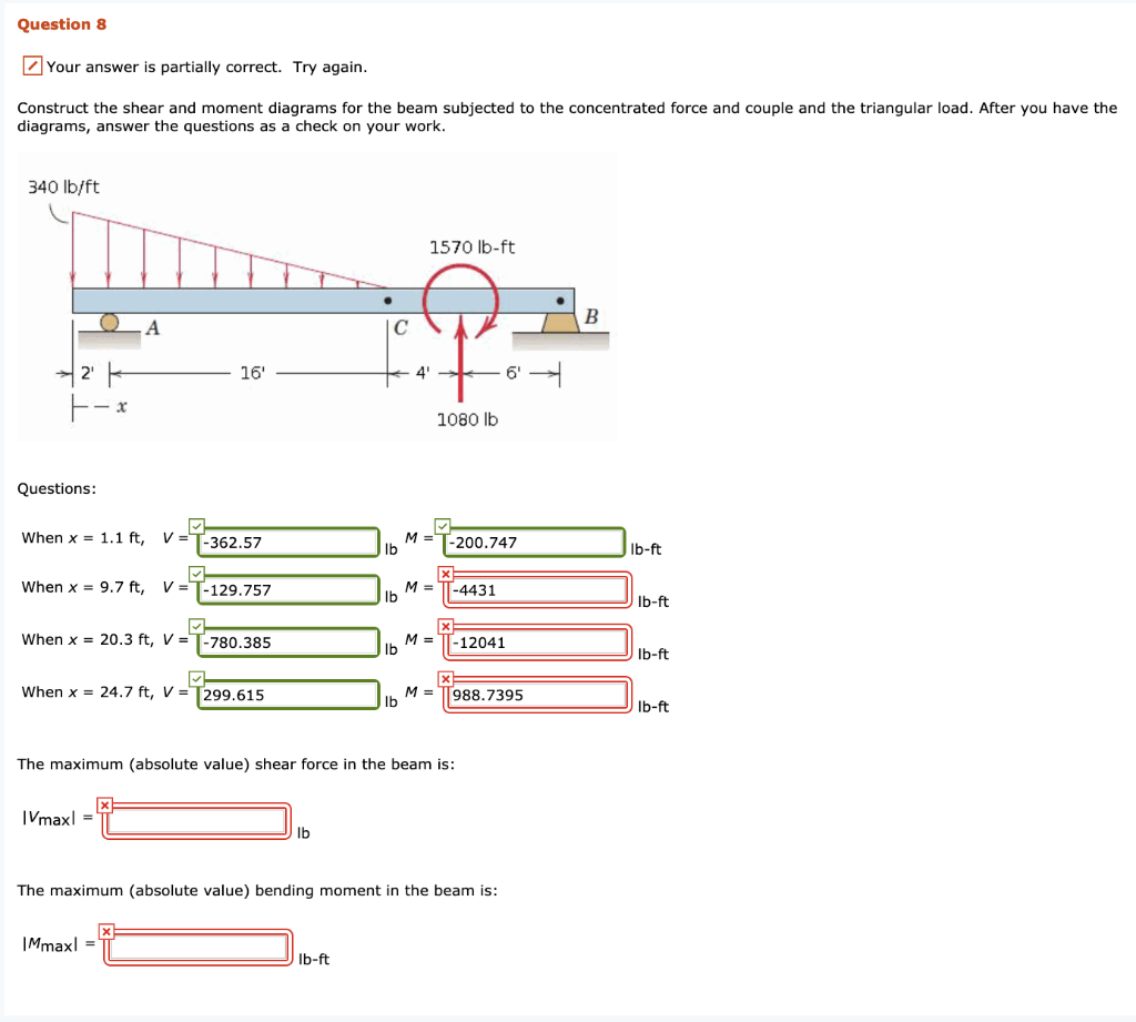 Solved Question Your Answer Is Partially Correct Try Chegg