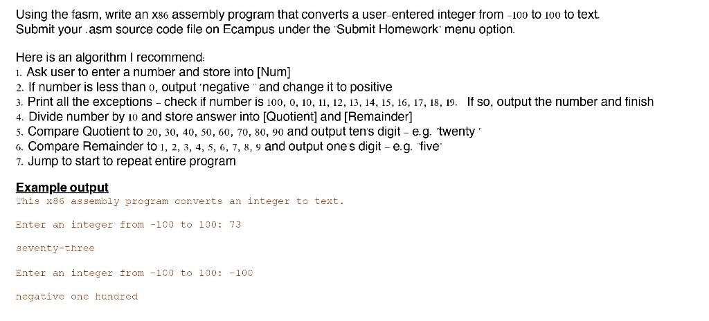 Solved Using The Fasm Write An X86 Assembly Program That Chegg