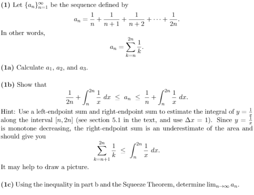 Solved N Let An Be The Sequence Defined By Chegg