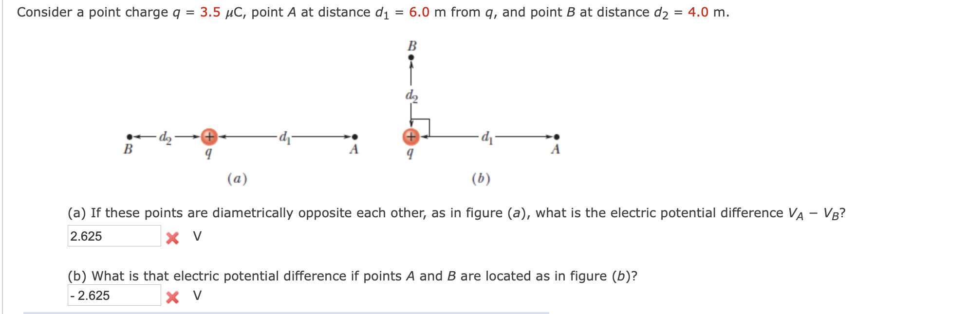 Solved ider a point charge q 3 5μC point A at distance Chegg