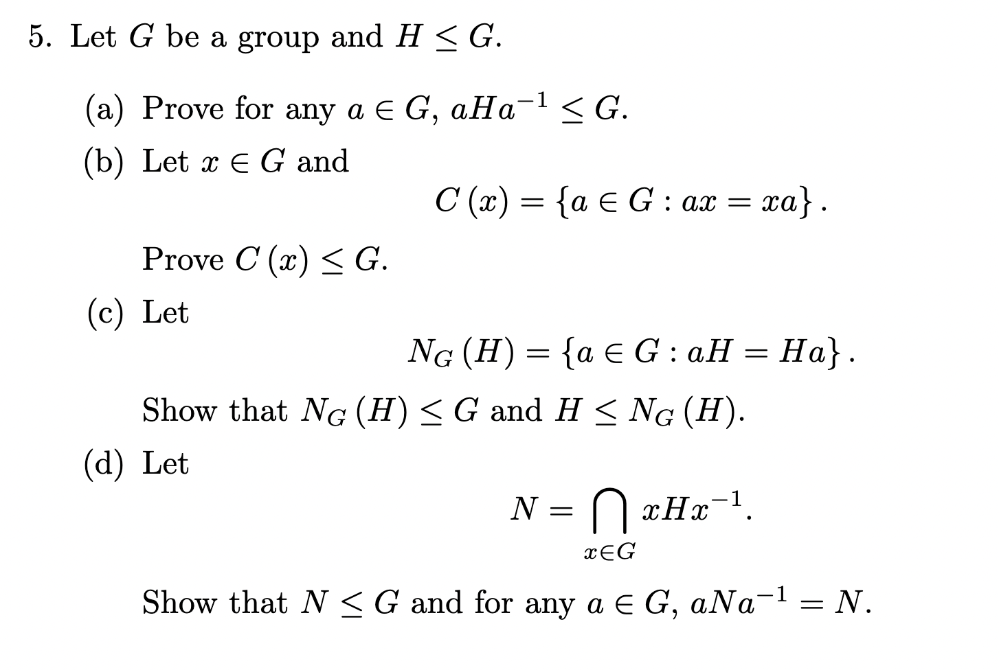 Solved Let G Be A Group And HG A Prove For Any Chegg