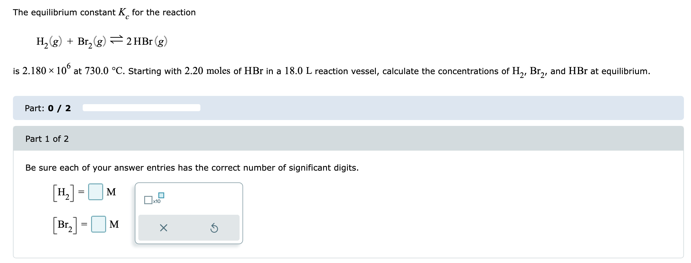 Solved The Equilibrium Constant Kc For The Reaction Chegg