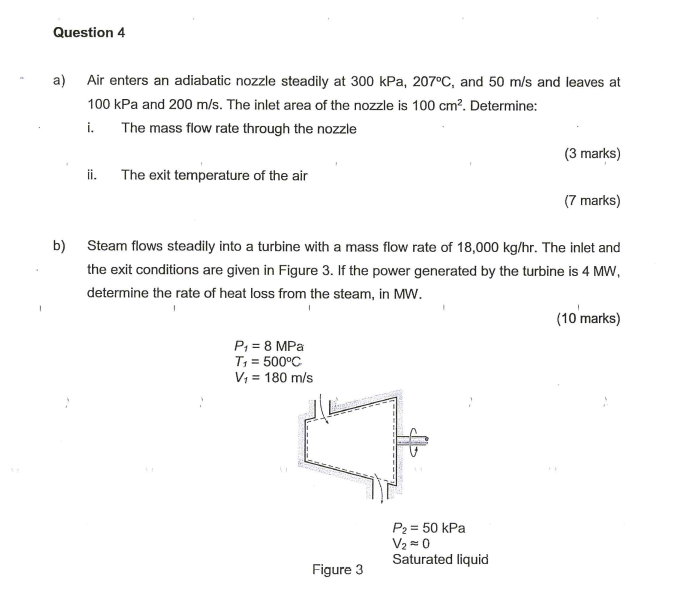 Solved A Air Enters An Adiabatic Nozzle Steadily At Chegg