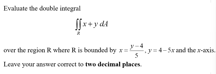 Solved Evaluate The Double Integral Rx Yda Over The Region Chegg