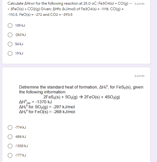 Solved Calculate Hrxn For The Following Reaction At Oc Chegg