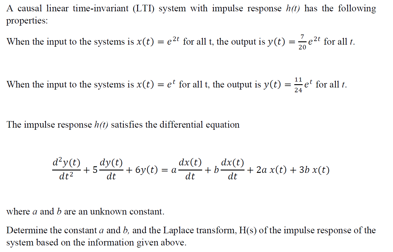 Solved A Causal Linear Time Invariant LTI System With Chegg