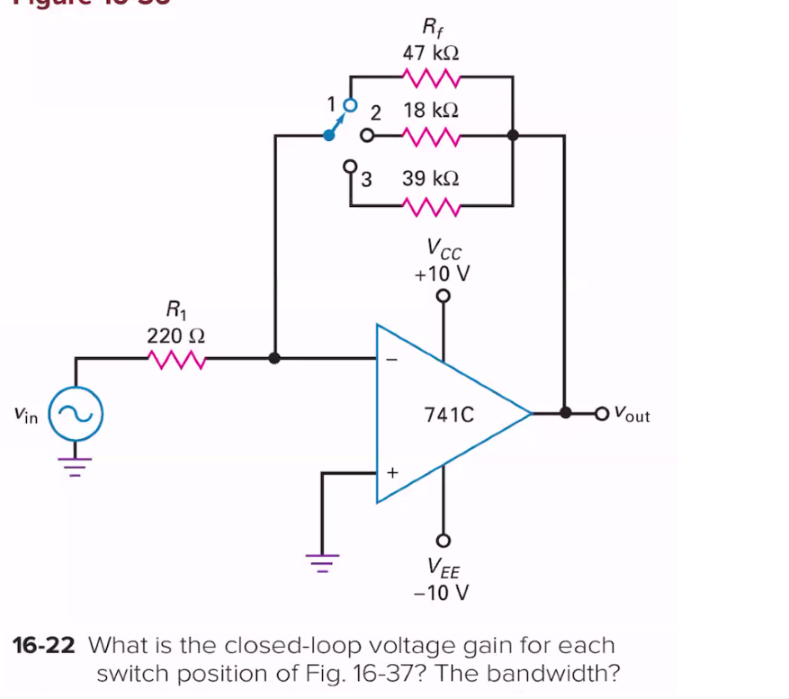 Solved What Is The Closed Loop Voltage Gain For Each Chegg