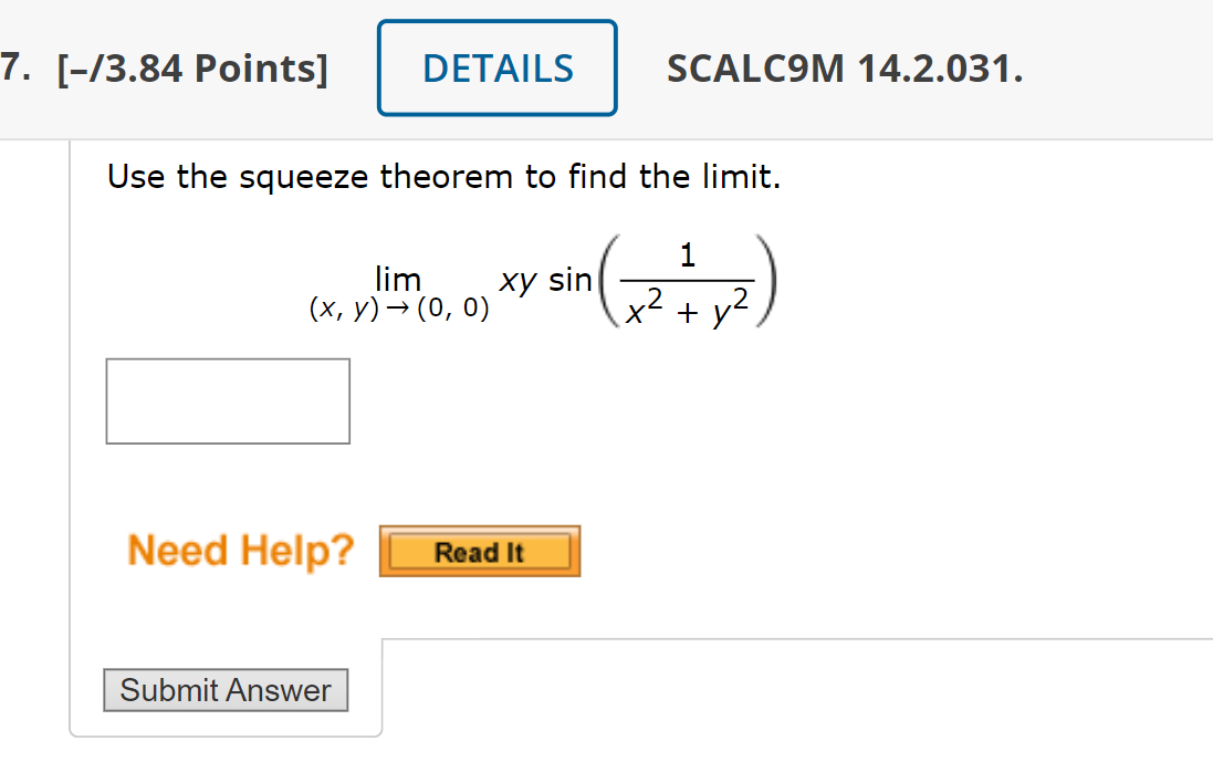 Solved Use The Squeeze Theorem To Find The Limit Chegg