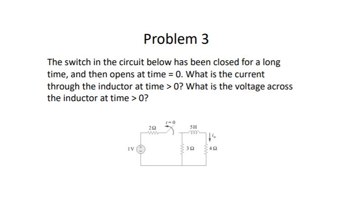 Solved Problem The Switch In The Circuit Below Has Been At Chegg