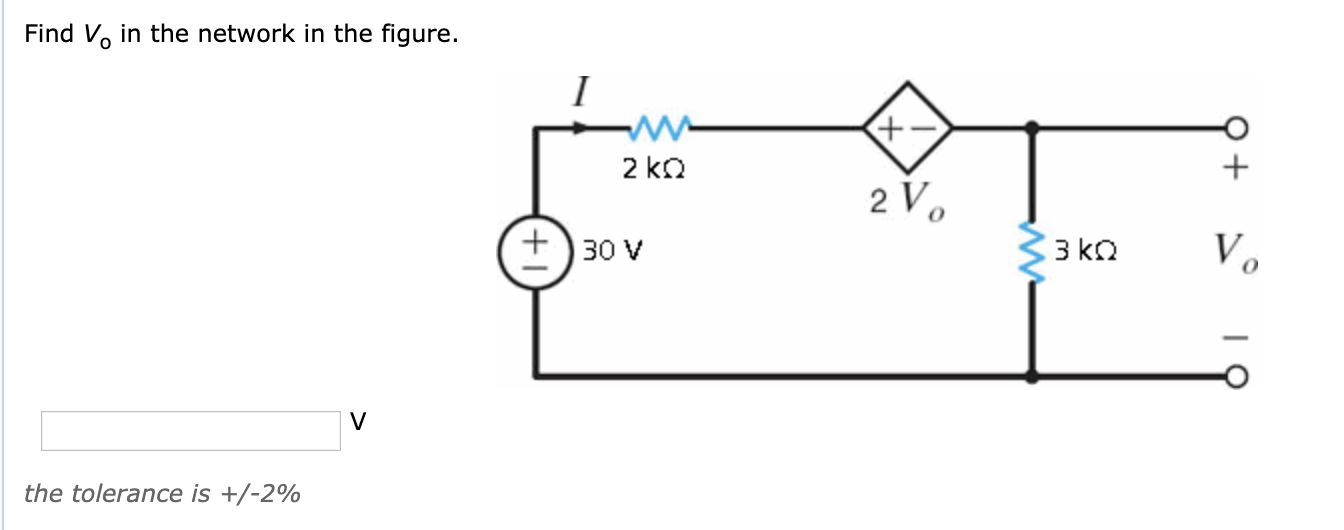 Solved Find V In The Network In The Figure 2 Ko 30 V Zko Chegg