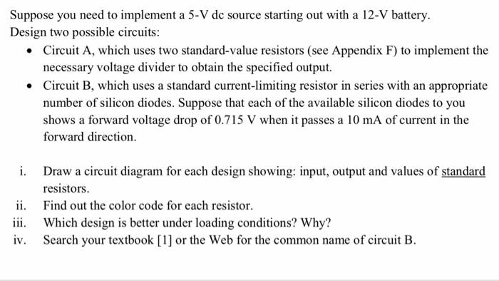 Solved Suppose You Need To Implement A V Dc Source Chegg