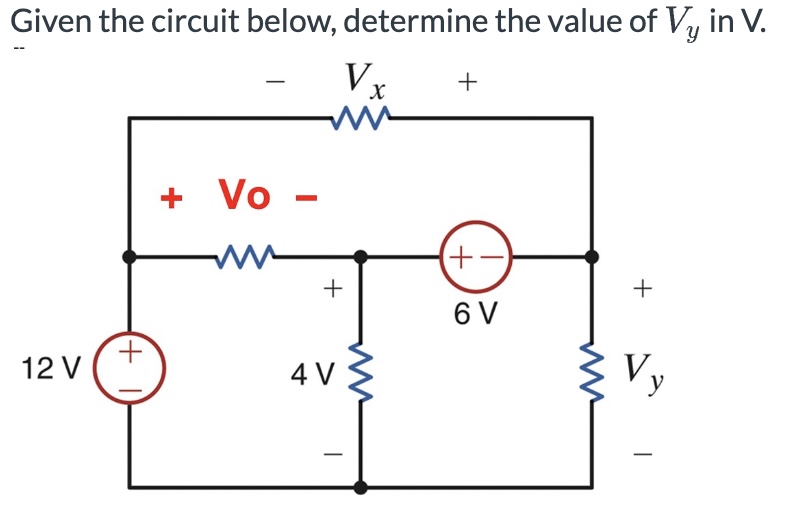 Solved Given The Circuit Below Determine The Value Of V