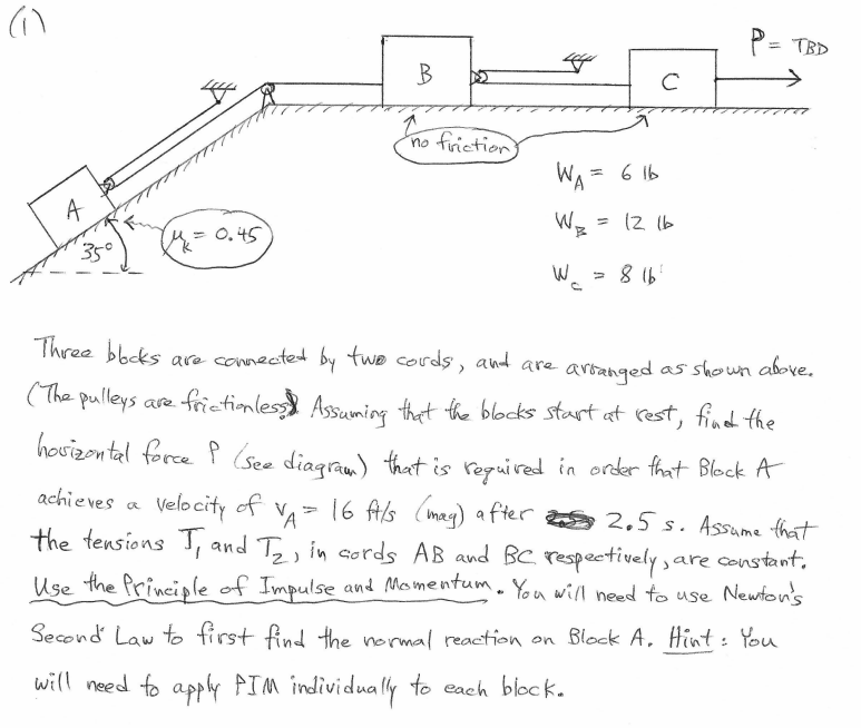 Solved Three Blocks Are Connected By Two Cords And Are