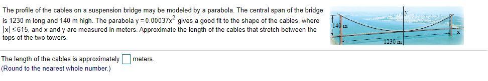 Solved The Profile Of The Cables On A Suspension Bridge May Chegg